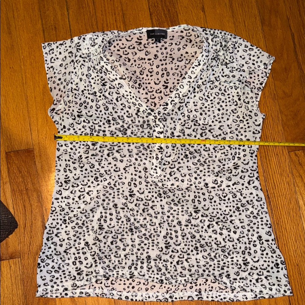 The Limited Sheer White Leopard Print Women's Top size Small